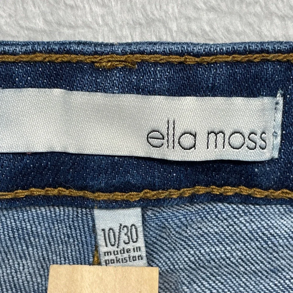 Ella Moss Straight Jeans Women 10/30 Blue High Waist Stretch Medium Wash
